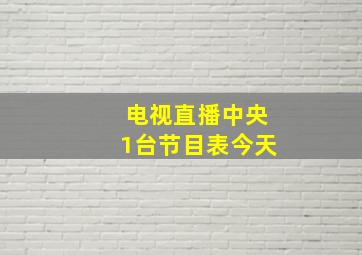 电视直播中央1台节目表今天