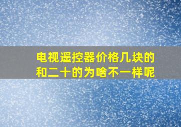 电视遥控器价格几块的和二十的为啥不一样呢