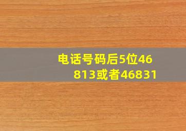 电话号码后5位46813或者46831