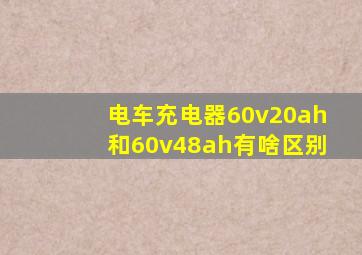 电车充电器60v20ah和60v48ah有啥区别