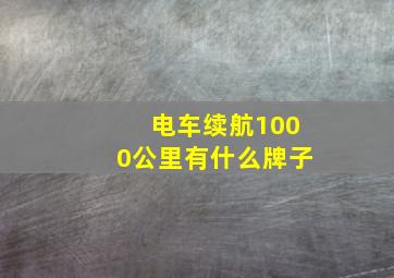 电车续航1000公里有什么牌子