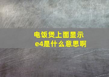 电饭煲上面显示e4是什么意思啊