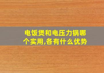 电饭煲和电压力锅哪个实用,各有什么优势