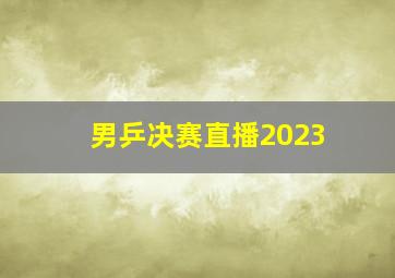 男乒决赛直播2023