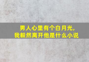 男人心里有个白月光,我毅然离开他是什么小说