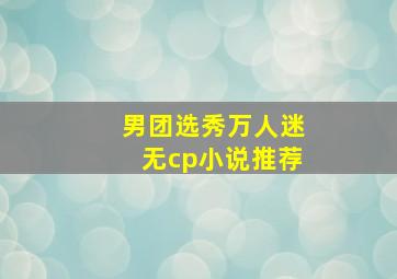 男团选秀万人迷无cp小说推荐