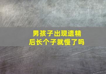 男孩子出现遗精后长个子就慢了吗