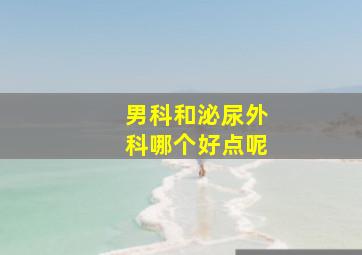 男科和泌尿外科哪个好点呢