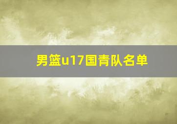 男篮u17国青队名单