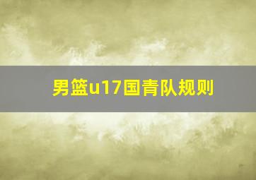 男篮u17国青队规则