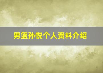 男篮孙悦个人资料介绍