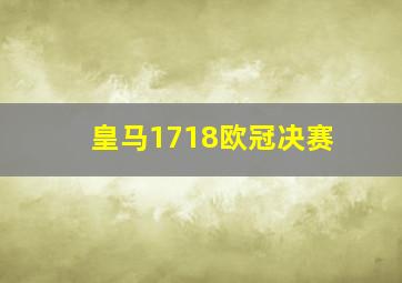 皇马1718欧冠决赛