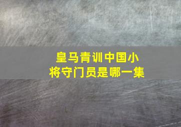 皇马青训中国小将守门员是哪一集