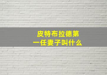 皮特布拉德第一任妻子叫什么