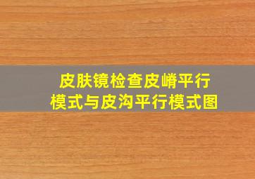 皮肤镜检查皮嵴平行模式与皮沟平行模式图