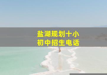 盐湖规划十小初中招生电话