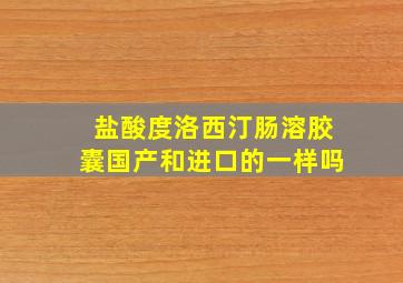 盐酸度洛西汀肠溶胶囊国产和进口的一样吗