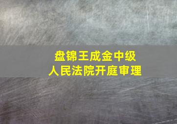 盘锦王成金中级人民法院开庭审理