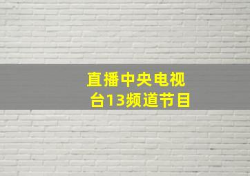 直播中央电视台13频道节目