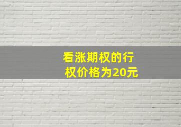 看涨期权的行权价格为20元