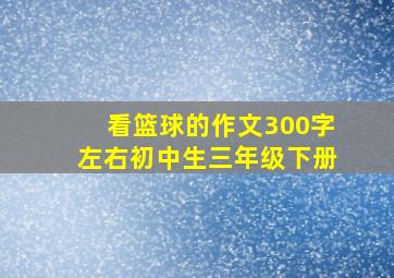 看篮球的作文300字左右初中生三年级下册