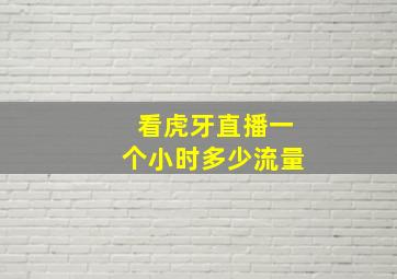 看虎牙直播一个小时多少流量