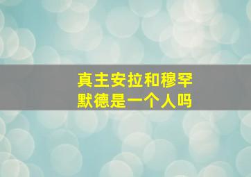 真主安拉和穆罕默德是一个人吗