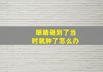 眼睛砸到了当时就肿了怎么办