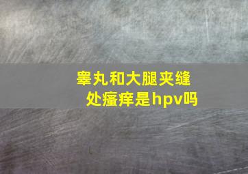 睾丸和大腿夹缝处瘙痒是hpv吗