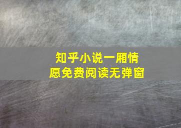 知乎小说一厢情愿免费阅读无弹窗