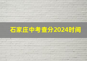 石家庄中考查分2024时间