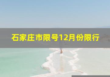 石家庄市限号12月份限行