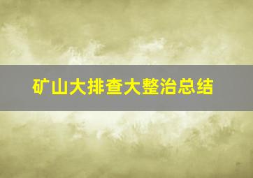 矿山大排查大整治总结