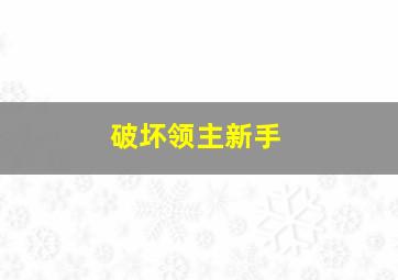 破坏领主新手