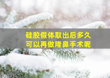 硅胶假体取出后多久可以再做隆鼻手术呢