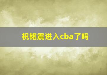 祝铭震进入cba了吗