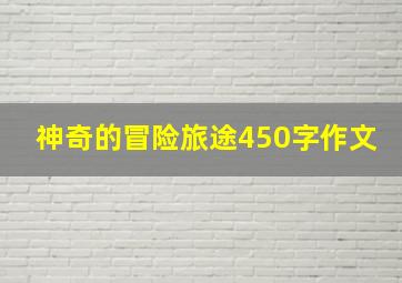 神奇的冒险旅途450字作文