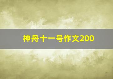 神舟十一号作文200