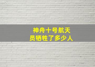 神舟十号航天员牺牲了多少人