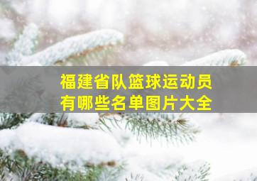 福建省队篮球运动员有哪些名单图片大全