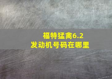 福特猛禽6.2发动机号码在哪里