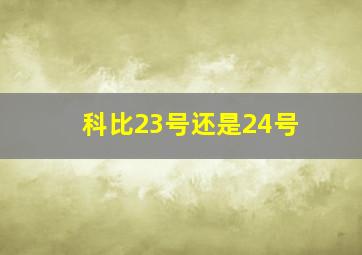 科比23号还是24号