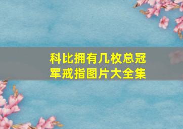 科比拥有几枚总冠军戒指图片大全集