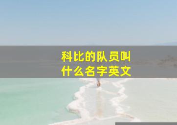 科比的队员叫什么名字英文