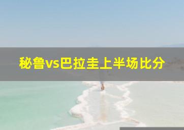 秘鲁vs巴拉圭上半场比分