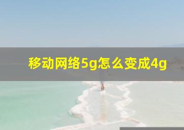 移动网络5g怎么变成4g