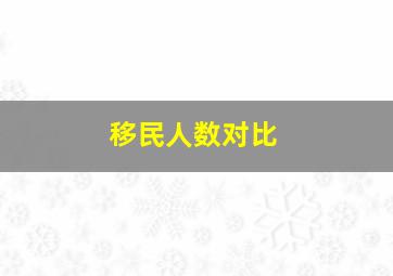 移民人数对比