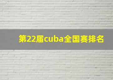 第22届cuba全国赛排名