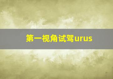 第一视角试驾urus