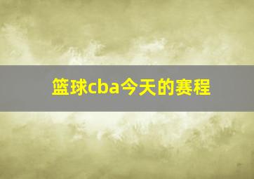 篮球cba今天的赛程